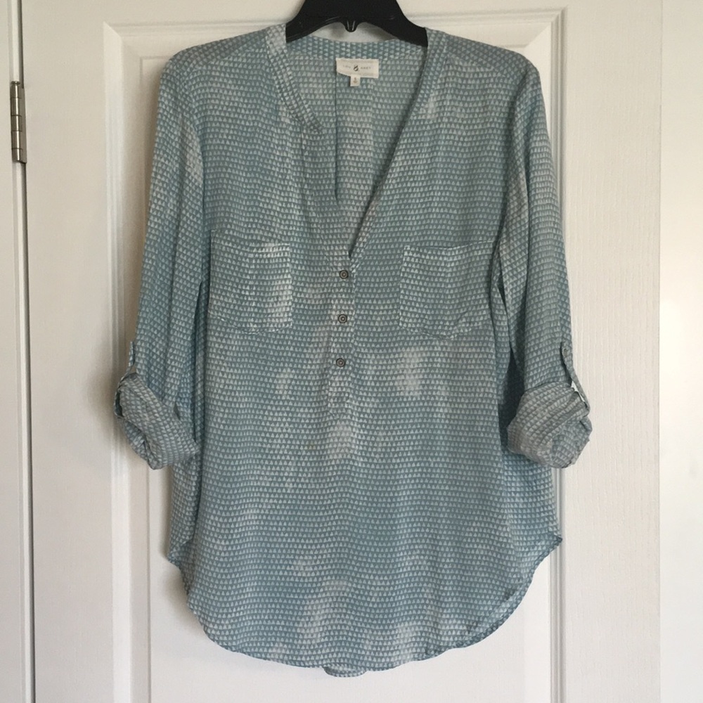 Blue and white blouse